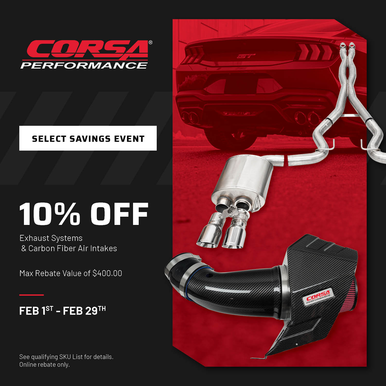 Shop for your CORSA Exhaust Systems & Intakes