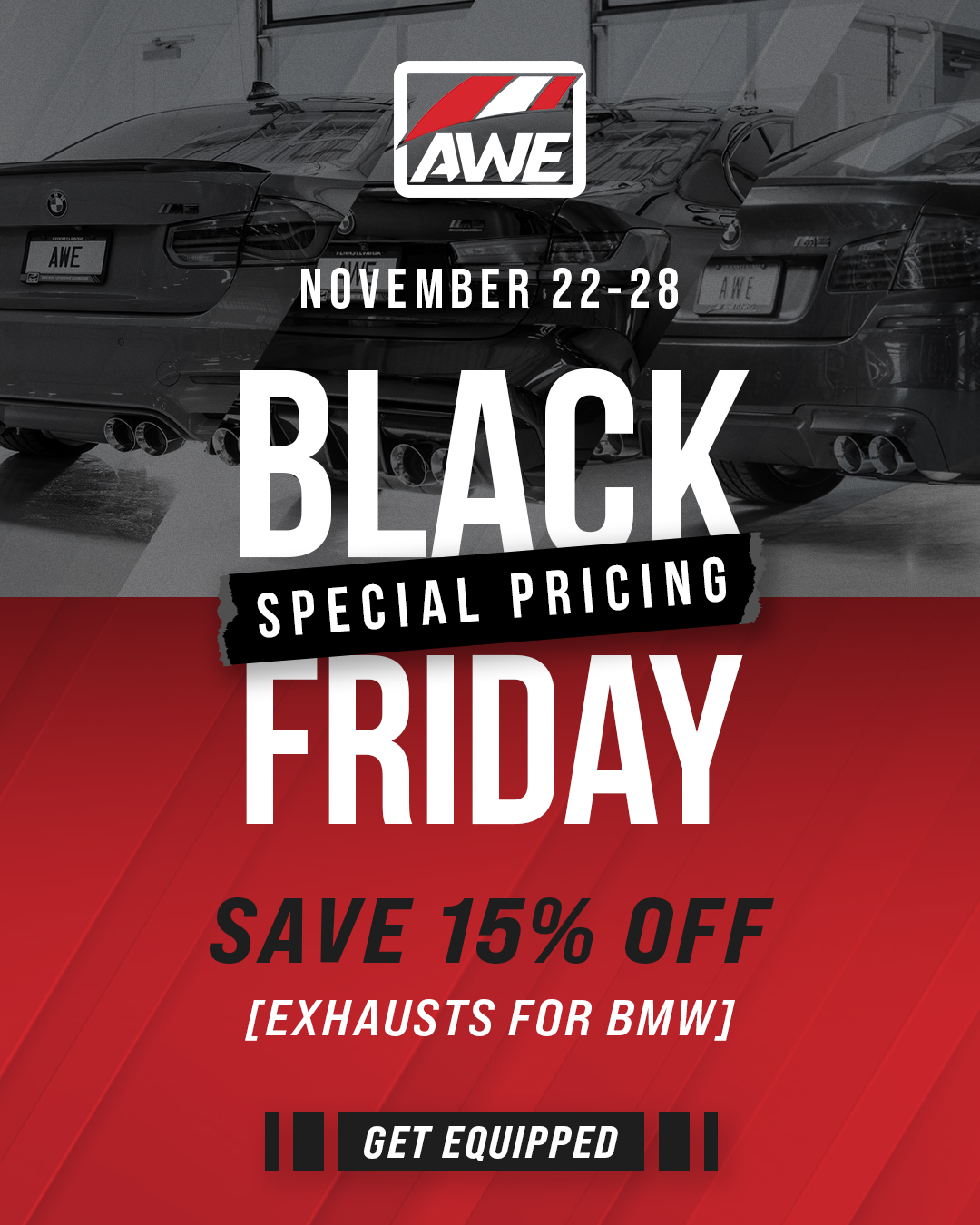 Save up to 15% off AWE BMW Exhaust Systems