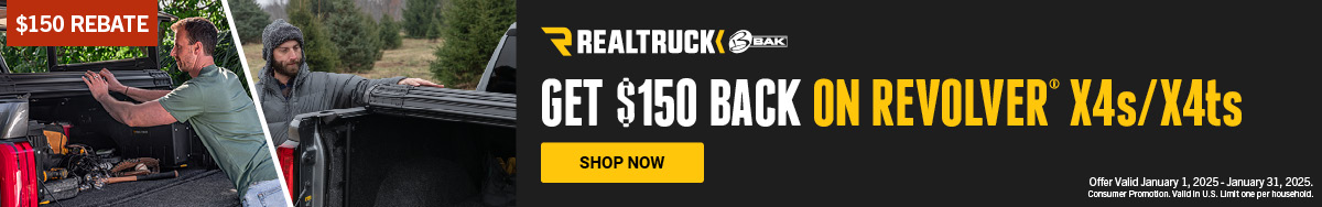 Save $150 on BAK Revolver X4s and X4ts Tonneau Covers | January 2025 Rebate Offer