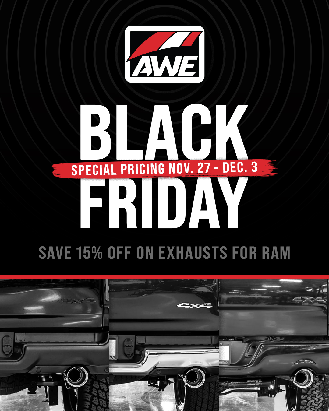 Ram 1500 Rebel TRX 2 AWE Tuning Black Friday Deals 2024 / Cyber Monday - Up to 15% Off