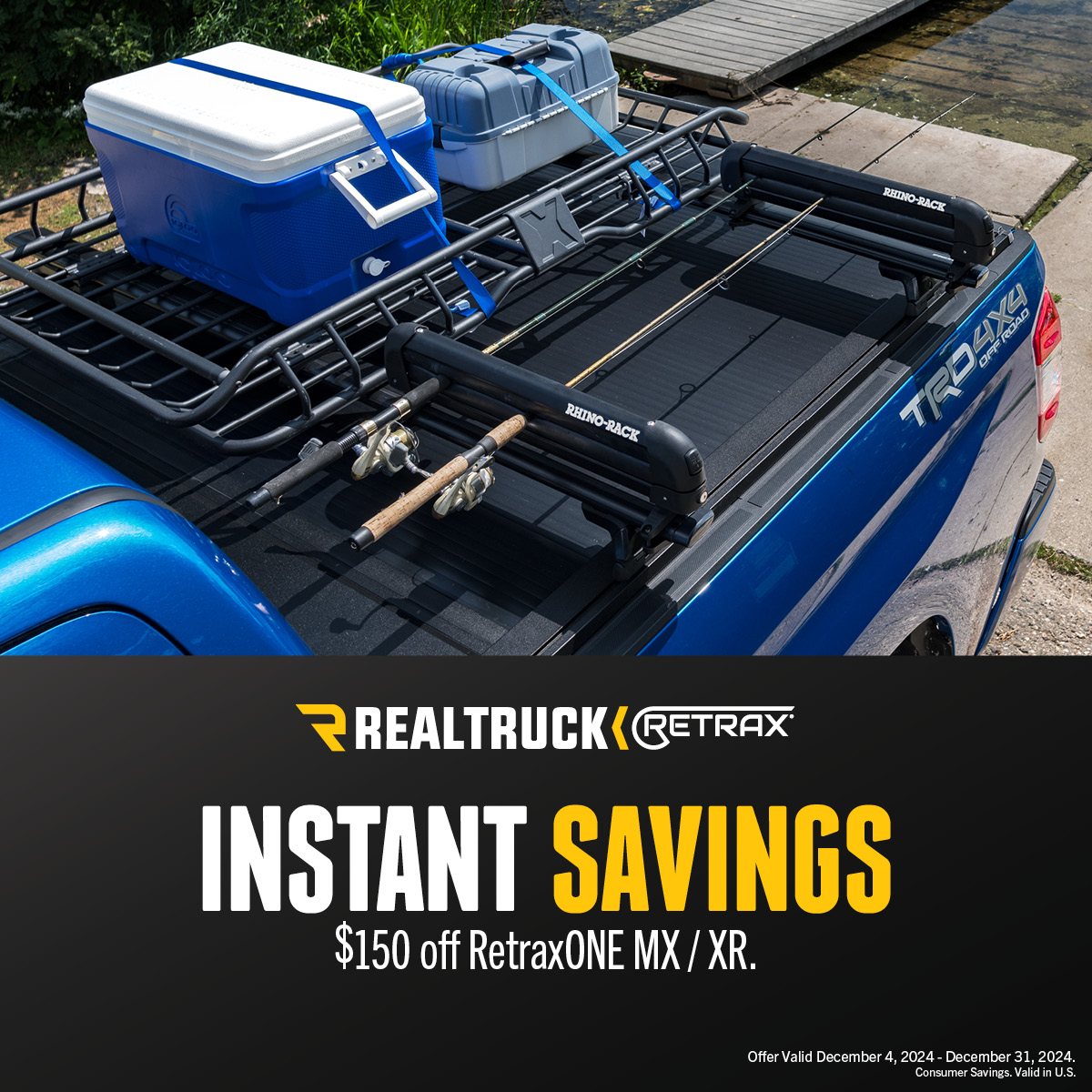 $150 Off RetraxOne XR and MX Tonneau Truck Bed Covers