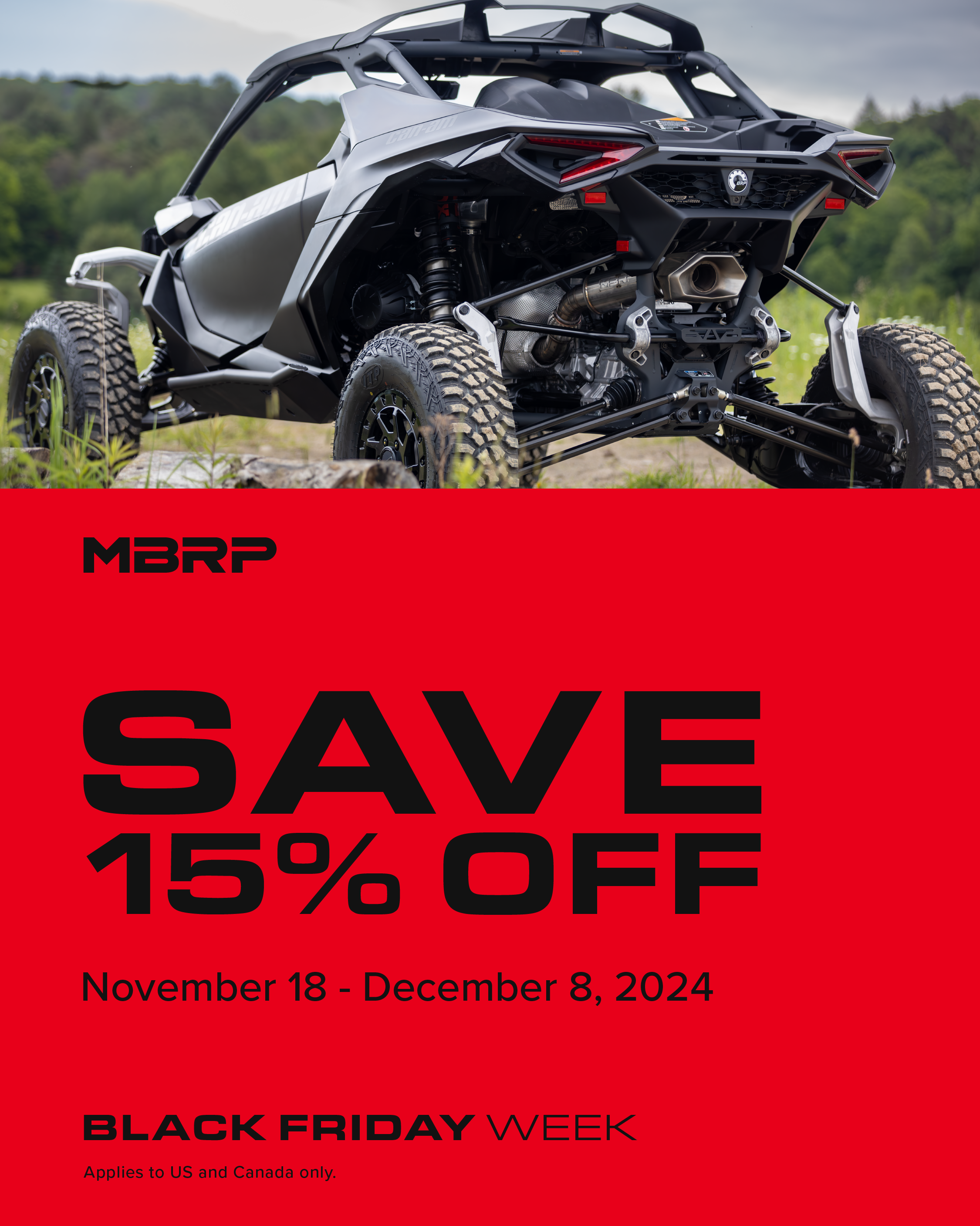 UTV and ATV MBRP Exhaust Systems Black Friday Sale 2024